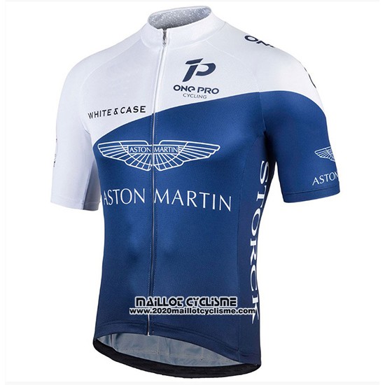 2018 Maillot Ciclismo One Pro Blanc et Fonce Bleu Manches Courtes et Cuissard